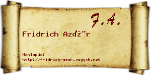 Fridrich Azár névjegykártya